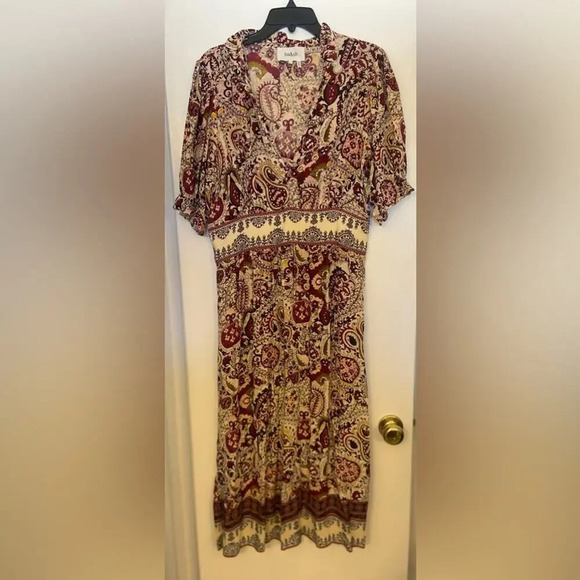 ba&sh Zael Paisley Midi Dress Size Large/US8 - Picture 3 of 8
